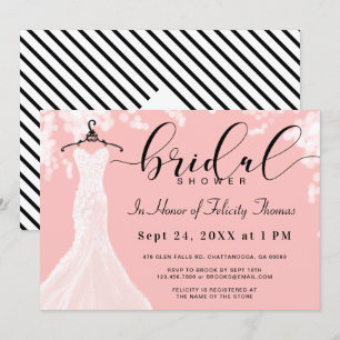 Invitation Élégante robe de mariage nuptiale douche Invitatio