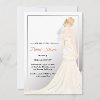 Invitation Élégante robe de mariage nuptiale douche Invitatio