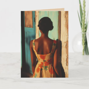 Invitation Élégante robe florale de femme cubaine à l'heure d