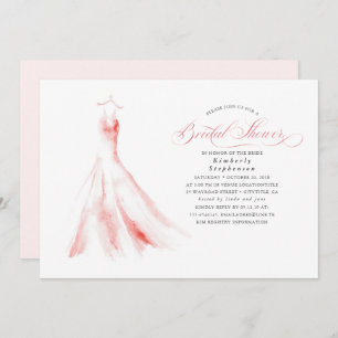 Invitation Élégante robe Mariage rose Dreamy Fête des mariées