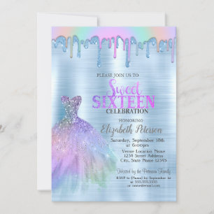 Invitation Elégante robe Rainbow Drivers Blue Metallic