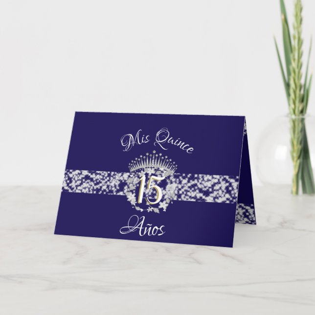 Invitation Élégante Robe Royale Bleue de Princesse pour Quinc (Devant)