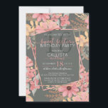 Invitation Élégante rose Golden Sage Flowers Feuille Sweet 16<br><div class="desc">Cette invitation d'anniversaire élégante, moderne et artistique en sweet sixteen est parfaite pour la journée spéciale de votre fille. Il présente une aquarelle peinte à la main rose rose, rose rousse, marron, vert sauge clair, fleurs jaunes dorées et des arrangements feuille sur un arrière - plan vert sauge foncé avec...</div>