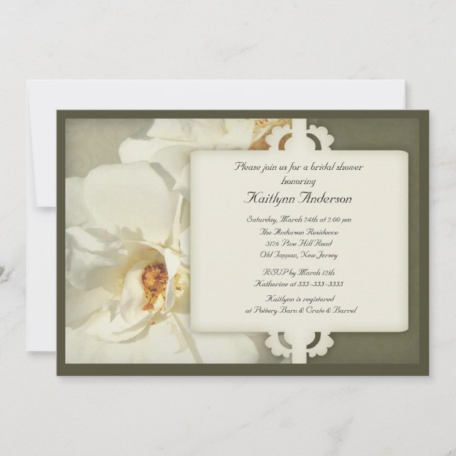 Invitation Élégante Rose nuptiale  Vintage (Devant)