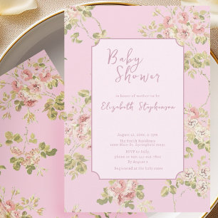 Invitation élégante rose pour Baby Shower