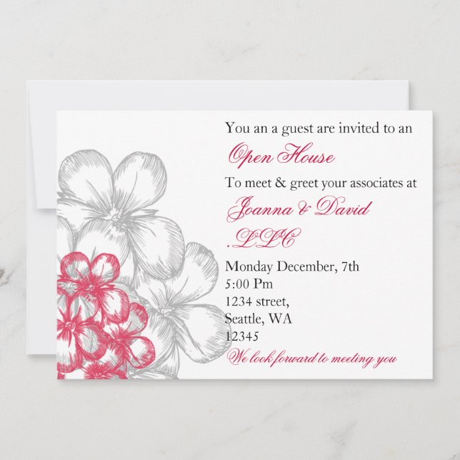 Invitation élégante rose pour une soirée d'entrepr (Devant)