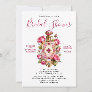 Invitation Élégante Rose rose Fête des mariées de parfum flor