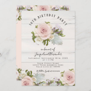 Invitation Elégante Roses Roses Roses Roses Roses Roses Bleue