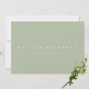Invitation Élégante Sage Green Bridal Douche