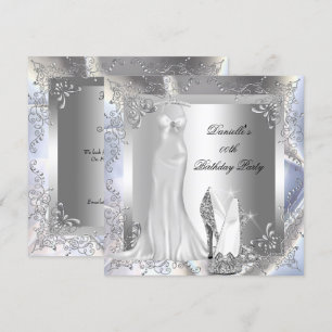 Invitation Elégante Silver Blanc Haut talon Chaussure Anniver