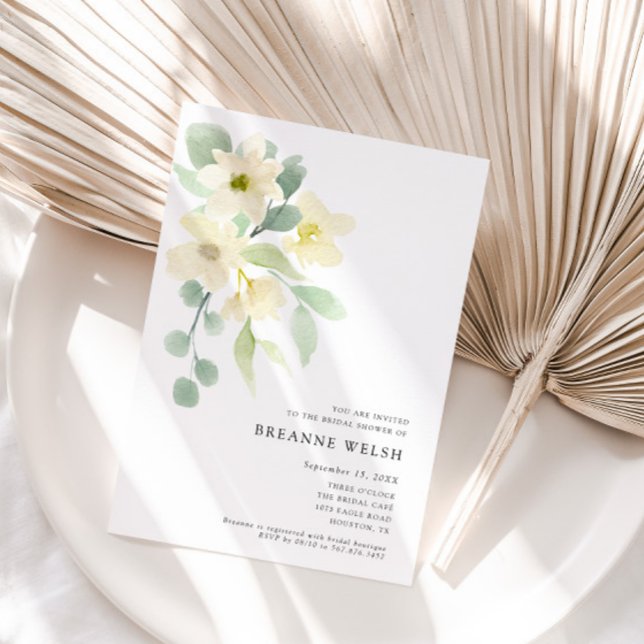 Invitation Élégante Simple Fête de Fiançailles à l'aquarelle  (Créateur téléchargé)