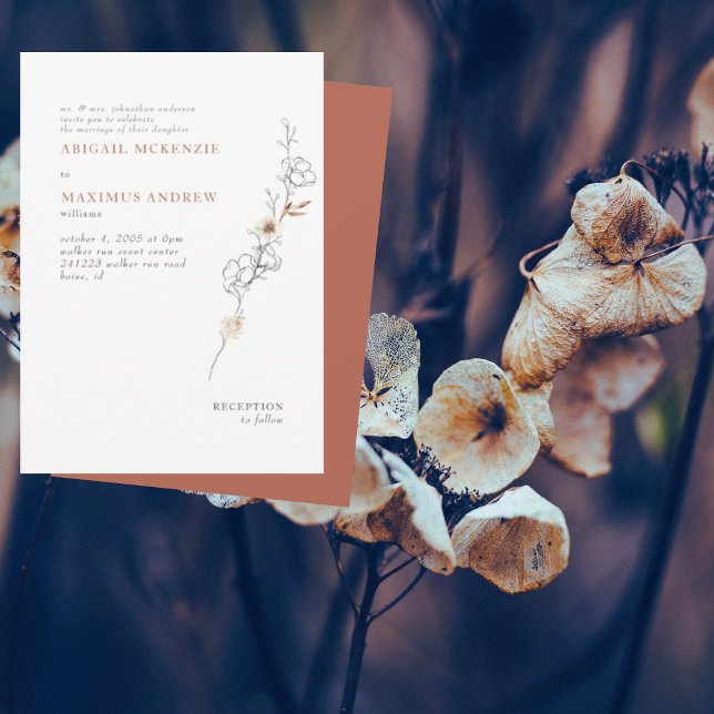 Invitation Élégante Simplicité Délicate Mariage Cinnamon  (Créateur téléchargé)