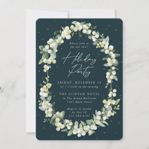 Invitation Elégante Snowberry+Eucalyptus Frame de vacances