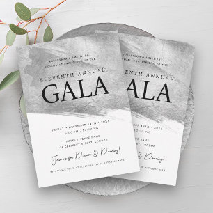 Invitation Elégante société GALA brosse en argent