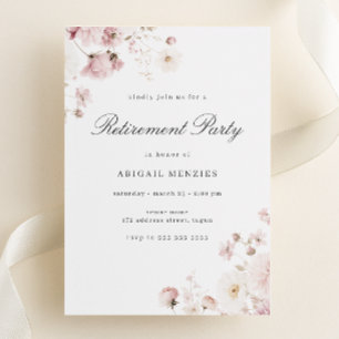 Invitation Élégante Soft Blush Flowers Femme Parti de retrait