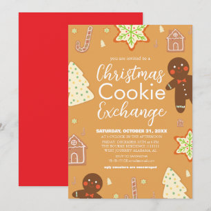 Invitation Élégante soirée d'échange de biscuits de Noël en é