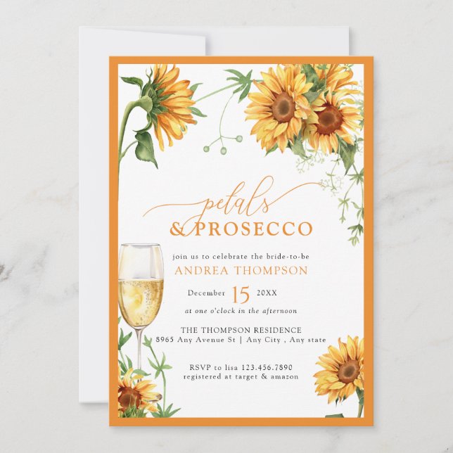 Invitation Élégante Sunflower Bridal Show (Devant)