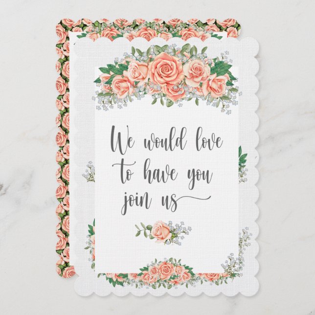 Invitation élégante sur le Stock de lin (Devant / Derrière)