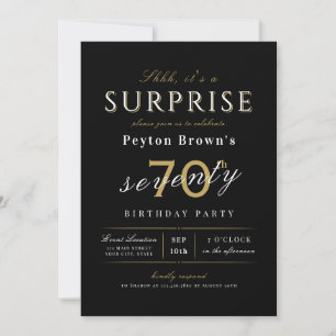 Invitation Elégante surprise classe moderne 70e anniversaire