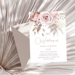Invitation Elégante tendance Dusty Rose Blush Printemps maria