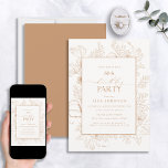 Invitation Élégante Terracotta 60e anniversaire Floral Line A<br><div class="desc">Découvrez l'Elégante Invitation d'Art Floral Line en Terracotta 60e anniversaire - la façon parfaite de faire ressortir votre occasion spéciale. Avec une étonnante ligne d'art fleurie en terre cuite qui ne manquera pas d'attirer l'attention, cette invitation rayonne d'élégance de tous les angles. Et avec un style moderne de calligraphie lettrée...</div>