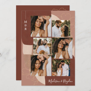 Invitation Élégante Terracotta Abstraite 6 Mariage photo