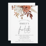 Invitation Élégante Terracotta Florals Quarantième anniversai<br><div class="desc">Elégante florales en terre cuite Invitation de quarantième anniversaire. Un élégant script pour l'occasion et personnaliser facilement le reste du texte selon vos propres besoins. Un arrière - plan rose roux coordonné est de l'autre côté.</div>