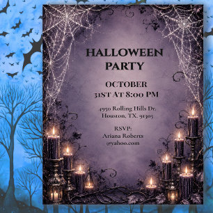 Invitation Élégante toile d'araignée gothique Halloween