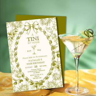 Invitation Elégante Toile D'Olive Un Tini Bit Ancien 30e Anni