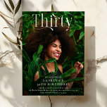 Invitation Elégante TRENTE Photo 30e fête d'anniversaire<br><div class="desc">Fêtez le grand 3-0 style avec nos invitations personnalisées photo 30e anniversaire! Présentez votre photo préférée de l'étoile d'anniversaire avant et centre, magnifiquement complétée par un élégant script décoratif blanc qui lit TRENTE. Notre modèle facile à utiliser vous permet d'ajouter votre touche personnelle, en vous assurant que chaque détail est...</div>