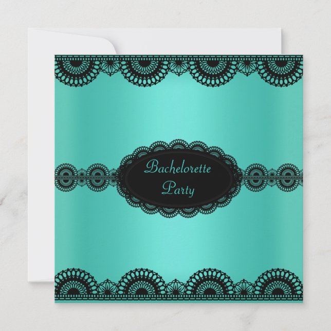 INVITATION ÉLÉGANTE TURQUOISE VERTE BACHELORETTE PARTI INVITA (Devant)
