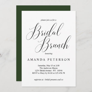 Invitation Élégante typographie Calligraphie Bridal Brunch