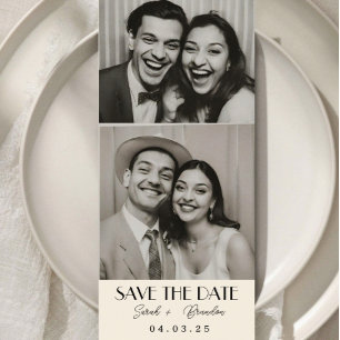 Invitation Élégante typographie de la photo Code postal Enreg