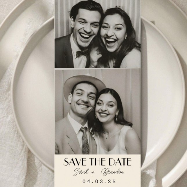 Invitation Élégante typographie de la photo Code postal Enreg (Créateur téléchargé)