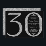 Invitation Élégante typographie de Parties scintillant en arg<br><div class="desc">Célébrez dans le style avec ces invitations tendance et élégante parties scintillant argentée 30e anniversaire. Le design est facile à personnaliser et vos invités seront ravis quand ils reçoivent ces invitations élégants.</div>