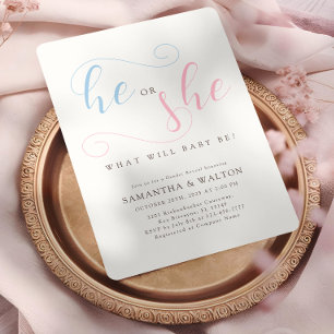 Invitation Élégante typographie Genre Reveal Party