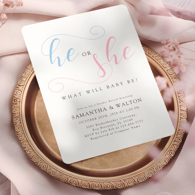 Invitation Élégante typographie Genre Reveal Party (Créateur téléchargé)