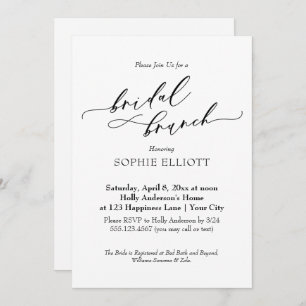 Invitation Elégante Typographie Luxe Bridal Brunch Simple