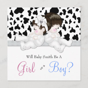 Invitation Élégante vache noire Imprimer Sexe Révéler la douc