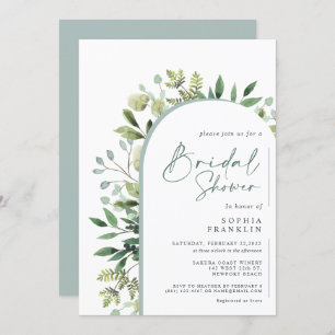 Invitation Elégante verdure Aquarelle Fête des mariées floral