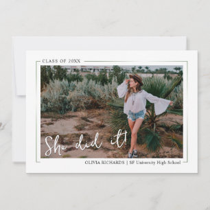 Invitation Elégante verdure Boho Floral Graduation Party Invi