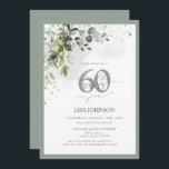 Invitation Élégante verdure botanique Floral 60e anniversaire<br><div class="desc">Dites bonjour à votre 60ème en style avec cette Elégante Botanique Verdure Florale 60ème Invitation anniversaire! Doté d'un bouquet exquis de verdure botanique verte à la sauge, cette carte luxueuse donne le ton parfait pour votre célébration spéciale. L'élégante calligraphie à lettres à la main offre sophistication et modernité tandis que...</div>