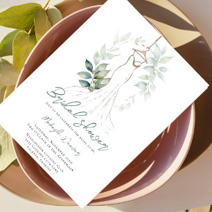 Invitation Élégante verdure et Fête des mariées de robe Maria