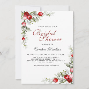 Invitation Elégante verdure Fête des mariées d'hiver Flyer