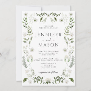 Invitation Élégante verdure Mariage bohème fleuri