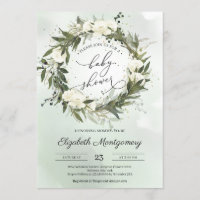 Élégante verdure Olive Wreath White Roses Baby