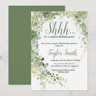 Invitation élégante verte pour une fête surprise f