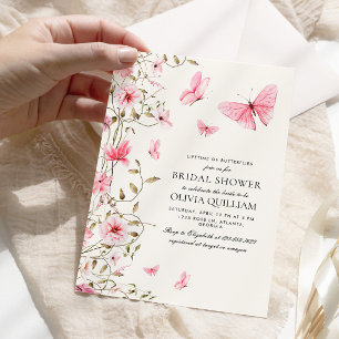 Invitation Élégante vie de la Fête des mariées des papillons