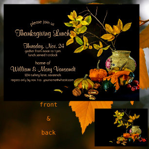 Invitation Élégante Vie Toujours Vie Automne Feuilles Thanksg