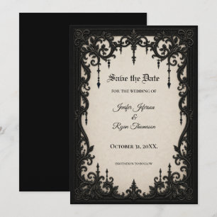 Invitation élégante vintage gothique pour sauver l